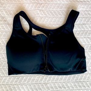 Nike high impact sports bra - zipper front - Black - Running